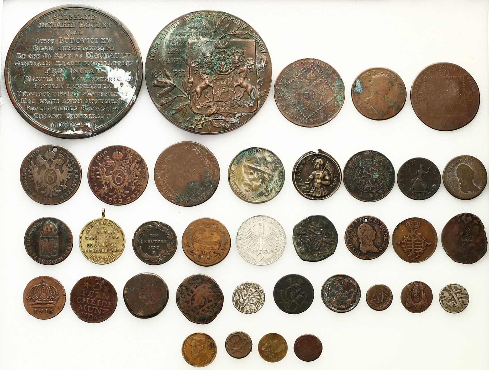 Świat - Austria, Niemcy, Polska. Monety, medale, zestaw 36 monet